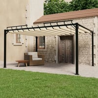 Pergola s lamelovou střechou 3 x 4 m hliník / látka Dekorhome Vida (foto 4)
