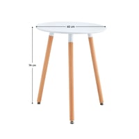 Jídelní stůl, bílá/buk, průměr 60 cm, ELCAN NEW TYP 1 Kondela