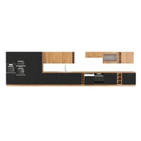 Horní otevřená skříňka, černý mat / dub artisan, Monro 30 G-72 OTW Kondela (foto 6)