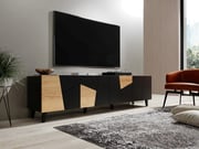 TV stolek ETNA – Černá matná/ černá matná/ dub craft Halmar