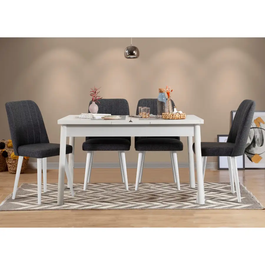 Jídelní set SANTIAGO White Anthracite V2 (set 5 ks) ASIRGROUP
