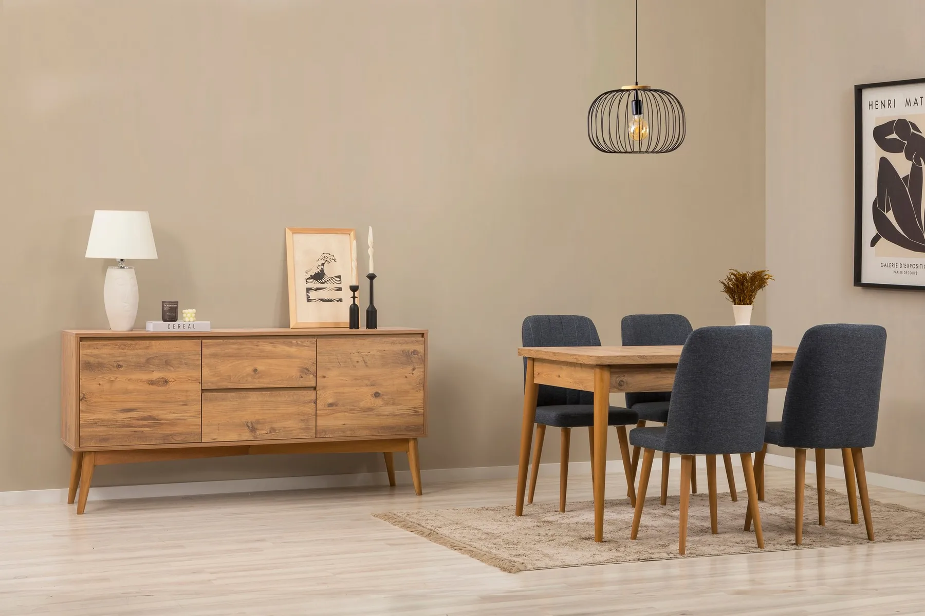 Jídelní set se stolem a konzolí VINA 01 1048 (set 6 ks) ASIRGROUP
