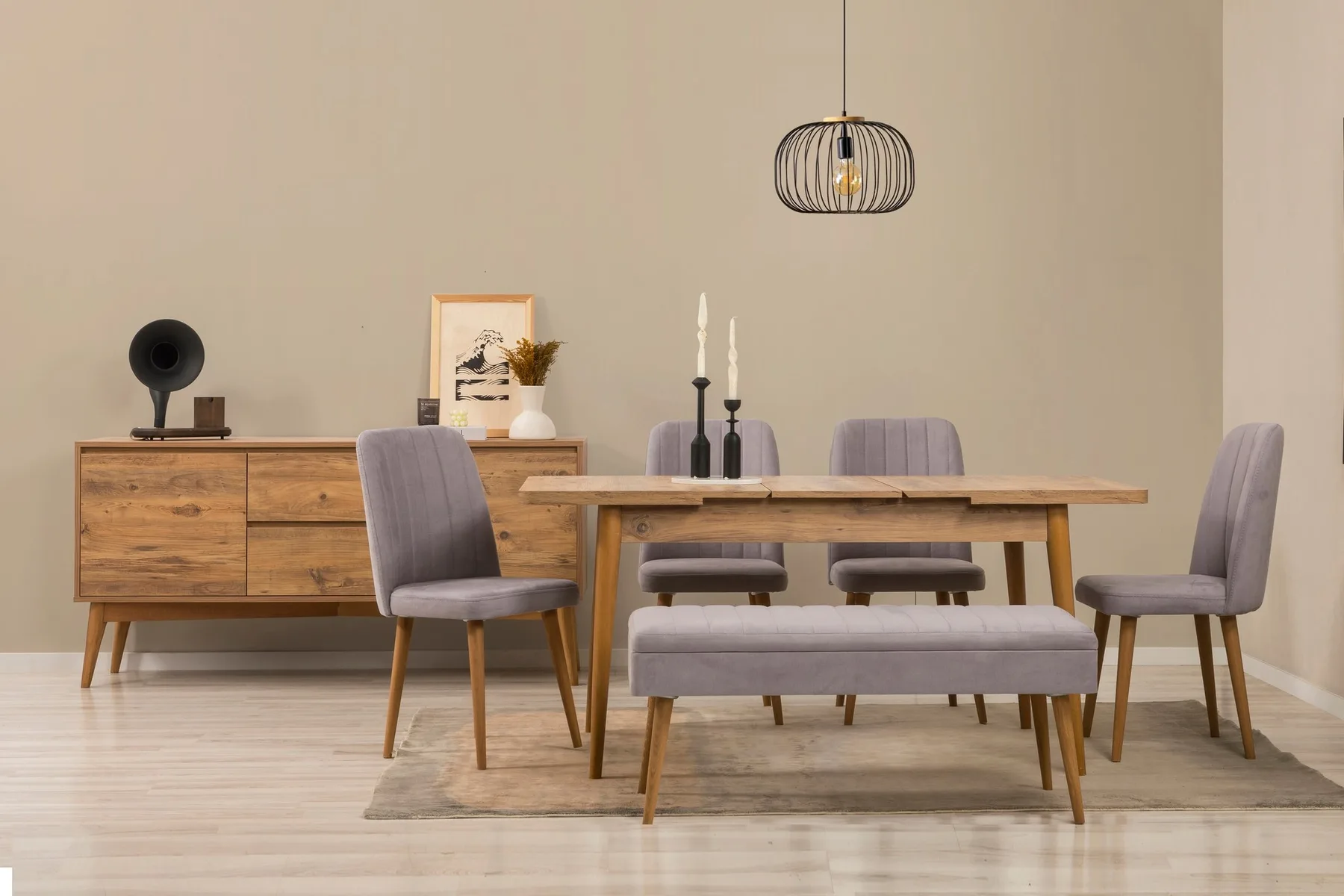 Jídelní set se stolem a konzolí VINA 03 0701 (set 7 ks) ASIRGROUP