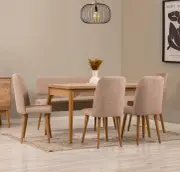 Jídelní set VINA – Set 6 ks / Borovice / Stone ASIRGROUP