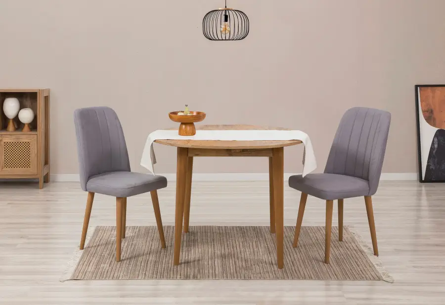 Jídelní set VINA – Set 3 ks / Borovice / Šedá ASIRGROUP