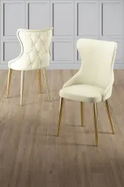 Jídelní židle ALPA (set 4 ks) – Set 6 ks / Krémová / Zlatá ASIRGROUP