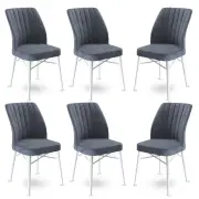 Jídelní židle FLEX (set 4 ks) – Set 6 ks / Fume / Bílá ASIRGROUP