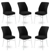 Jídelní židle FLEX (set 4 ks) – Set 6 ks / Černá / Bílá ASIRGROUP