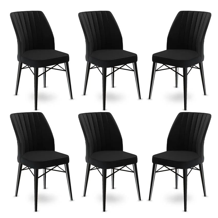 Jídelní židle FLEX (set 4 ks) – Set 6 ks / Černá ASIRGROUP