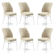 Jídelní židle FLEX (set 4 ks) – Set 6 ks / Krémová / Bílá ASIRGROUP