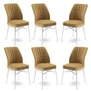 Jídelní židle FLEX (set 4 ks) – Set 6 ks / Cappuccino / Bílá ASIRGROUP
