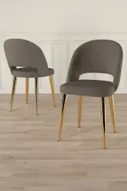 Jídelní židle PANE – Set 6 ks / Cappuccino / Zlatá ASIRGROUP