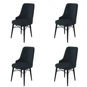 Jídelní židle PARE – Set 4 ks / Antracitová / Černá ASIRGROUP