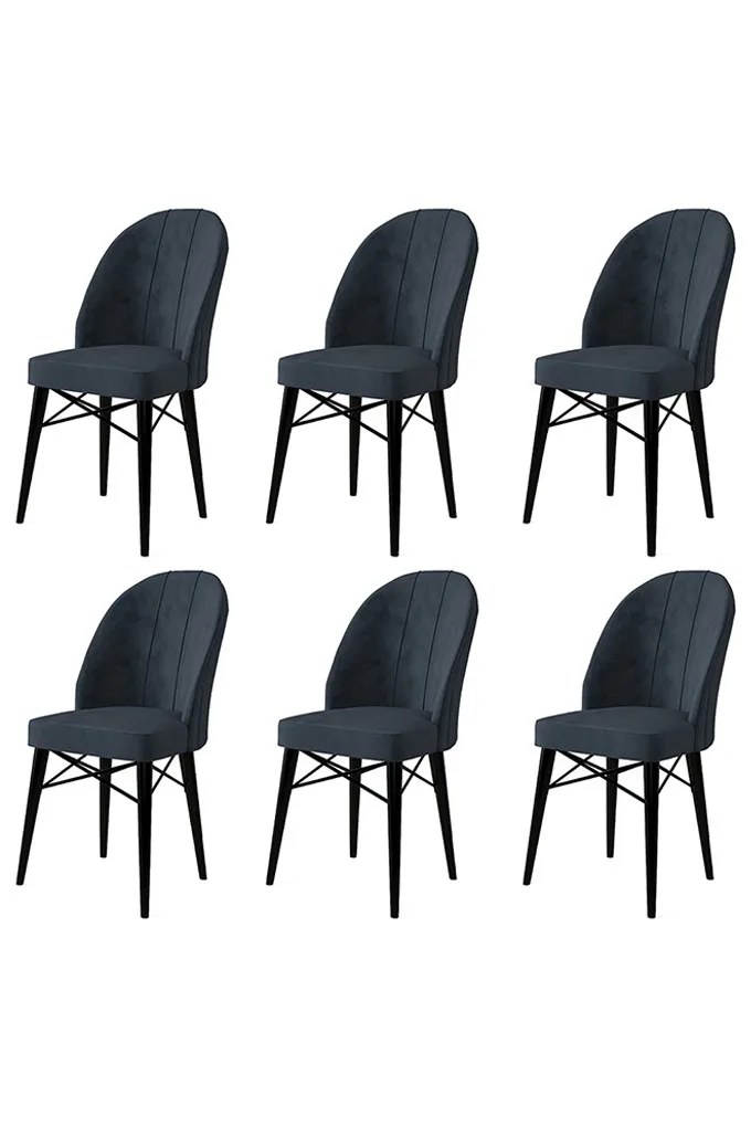 Jídelní židle RITIM (set 4 ks) – Set 6 ks / Antracitová / Černá ASIRGROUP