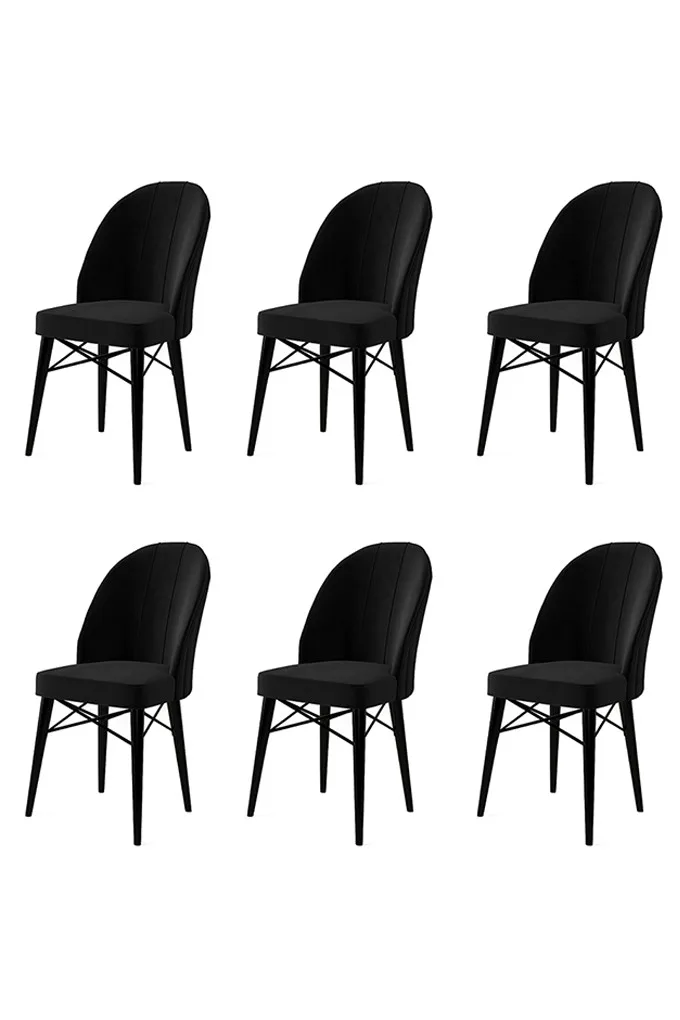 Jídelní židle RITIM (set 4 ks) – Set 6 ks / Černá ASIRGROUP