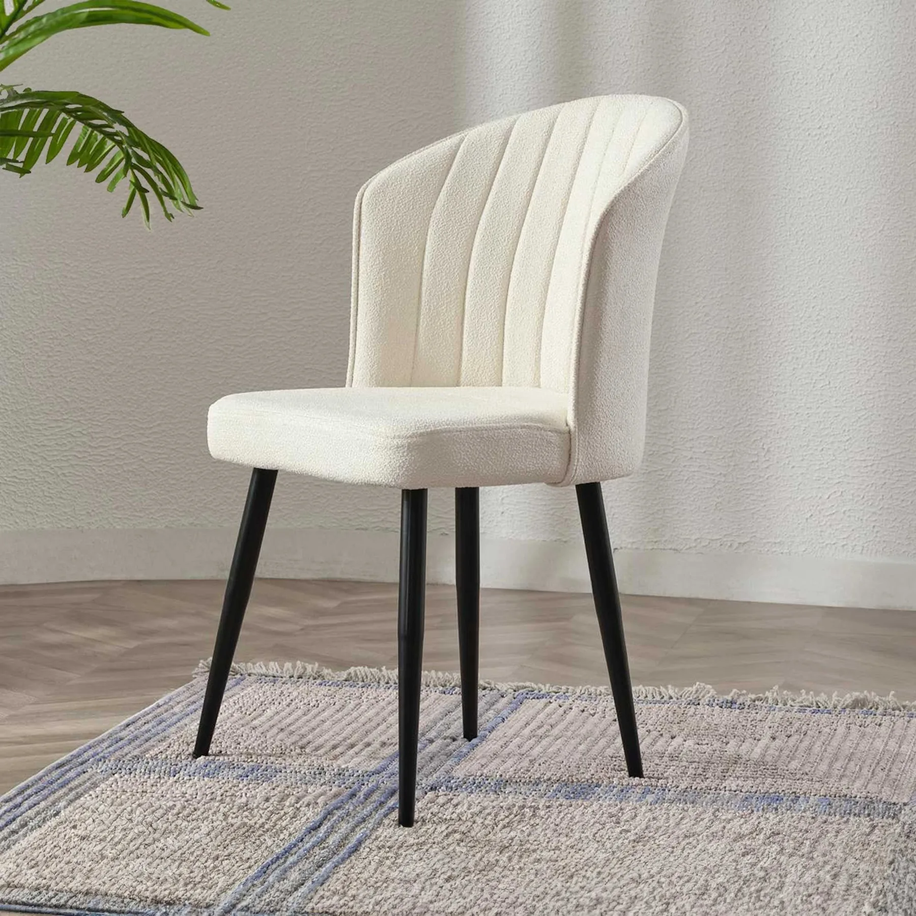 Jídelní židle RUBI – Set 4 ks / Krémová / Černá 1186 ASIRGROUP