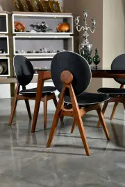 Jídelní židle TOUCH (set 2 ks) – Set 2 ks / Ořech / Antracitová ASIRGROUP