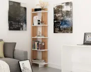 Knihovna ALS – Teak / Bílá ASIRGROUP