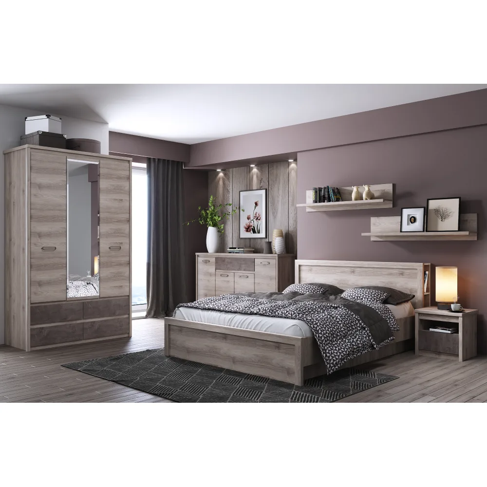 Komoda 4D1S, kaštan nairobi/onyx, JESI NEW Kondela (foto 6)
