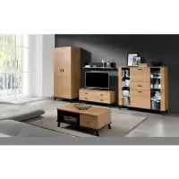 Komoda, dub lefkas/černá, SIRAN TYP 3 Kondela (foto 2)