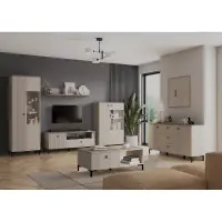 Komoda, šedohnědá Taupe/dub silverjack, DOMCA 1D3S Kondela (foto 5)