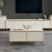 Konferenční stolek IMAJ – Travertine / Zlatá ASIRGROUP