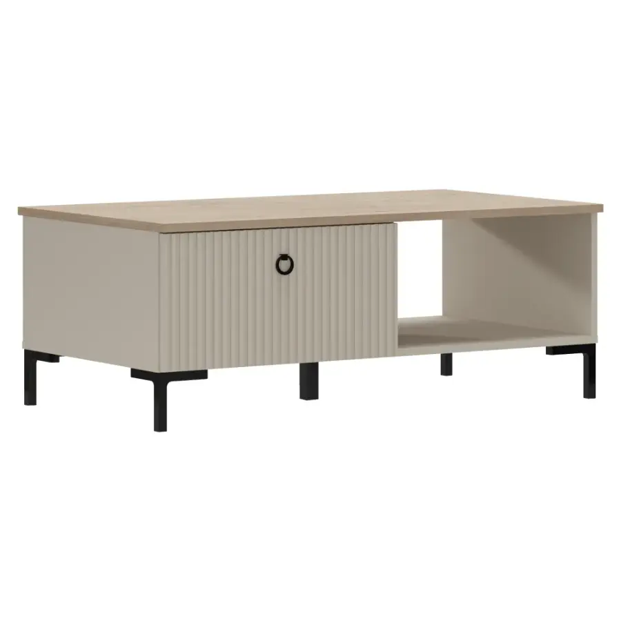 Konferenční stolek, šedohnědá Taupe/dub silverjack, DOMCA 1S Kondela