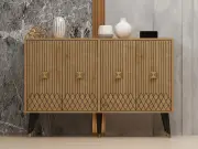 Konzolový stolek CARBIN – Dub / Zlatá ASIRGROUP