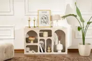 Konzolový stolek LIVA – Mramor / Písková ASIRGROUP
