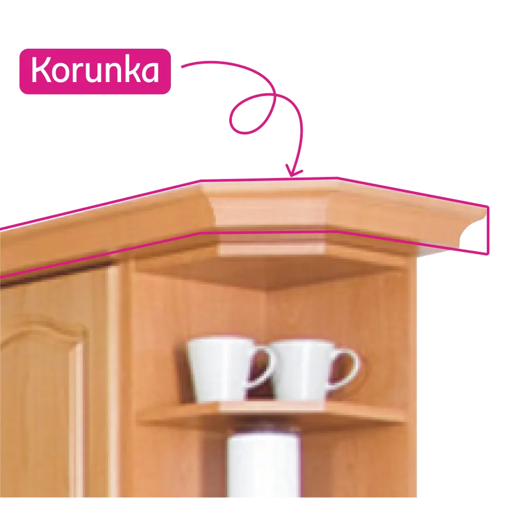 Koruna /ozdobná lišta ke skříňce W60/60 LC, olše, LORA NEW MDF LC KLASIK Kondela