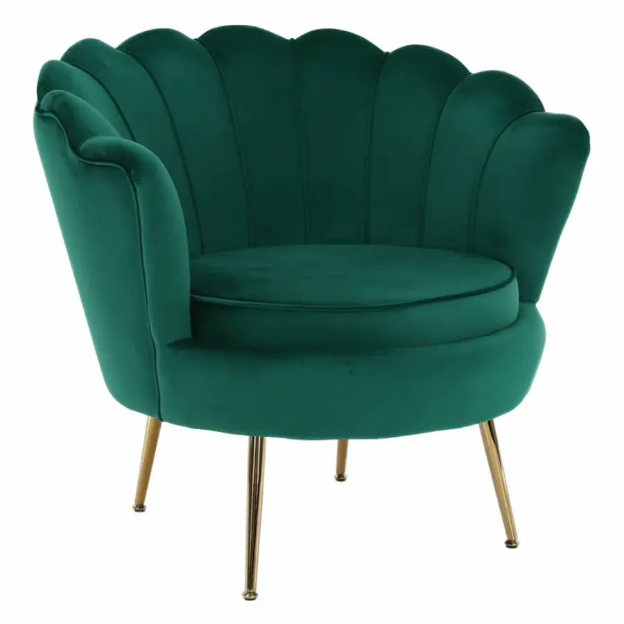 Křeslo ve stylu Art-deco NOBLIN – Smaragdová Velvet látka / gold chrom-zlatý Kondela (foto 7)
