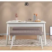 Lavice SANTIAGO (set 3 ks) – Set 3 ks / Bílá / Šedá ASIRGROUP