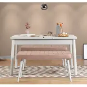 Lavice SANTIAGO (set 3 ks) – Set 3 ks / Bílá / Stone ASIRGROUP