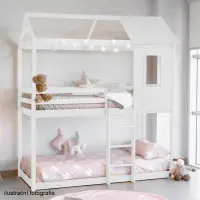 Montessori patrová postel, bílá, 90x200, Atrisa Kondela (foto 2)