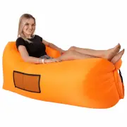 Nafukovací sedací vak/lazy bag LEBAG – Oranžová Kondela