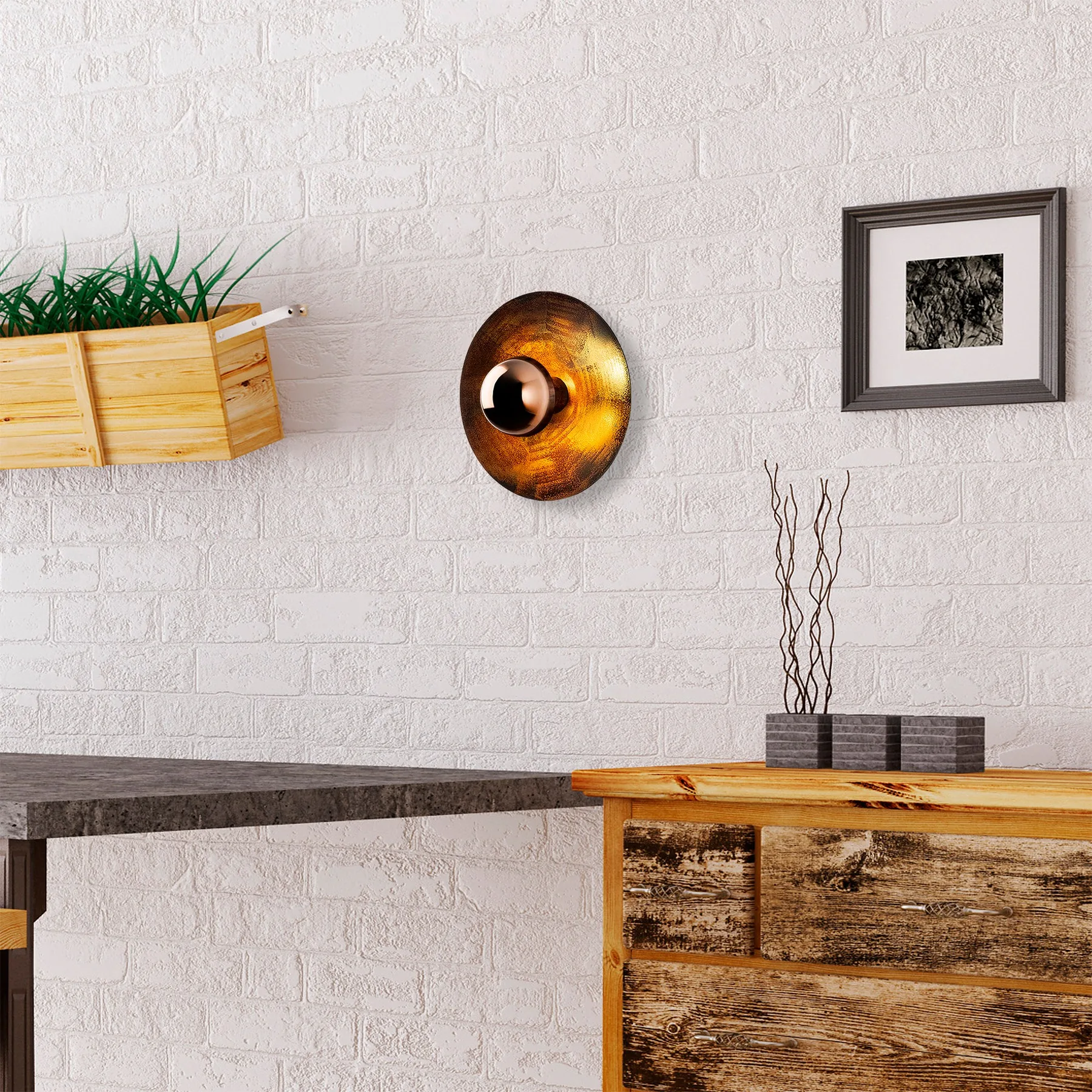 Nástěnná lampa KURT – Měděná / 13350 ASIRGROUP