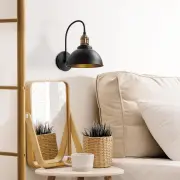 Nástěnná lampa VARZAN – Černá / Antique ASIRGROUP