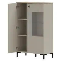 Nízká vitrína, šedohnědá Taupe/dub silverjack, DOMCA 1D1W/140 Kondela (foto 3)