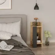 Noční stolek ELOS – Right / Pravá / Dub / Antracitová ASIRGROUP