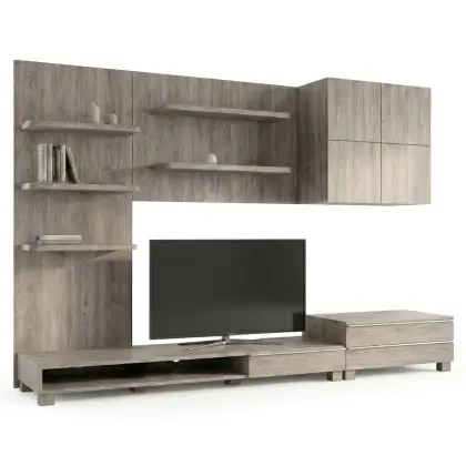 Obývací stěna 300x59x210cm, mdf, hnědá, 9HQ08 – TOP akční produkt kategorie
