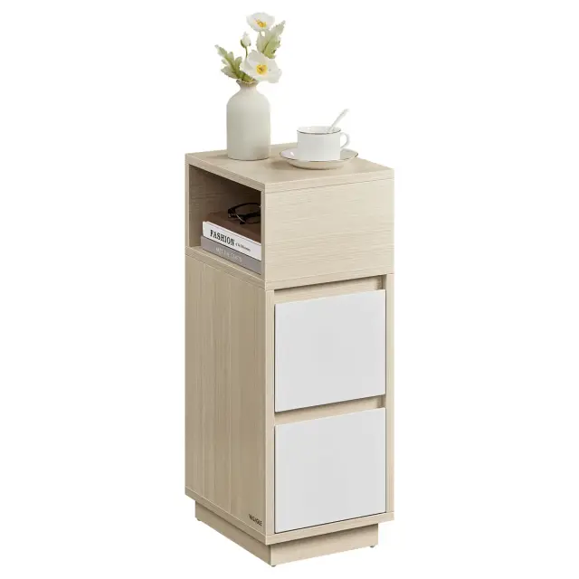 Odkládací stolek 25x30x65cm, mdf, bělený dub, ANT-E1065 BUK – TOP akční produkt kategorie