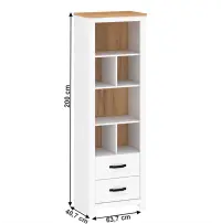Otevřený regál, bílá alba / dub craft zlatý, LANZETTE R Kondela (foto 4)