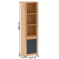 Otevřený regál, dub craft zlatý/grafit šedá, pravá, FIDEL R2 Kondela (foto 3)