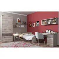 PC stůl 1D2S, kaštan nairobi/onyx, JESI NEW Kondela (foto 6)