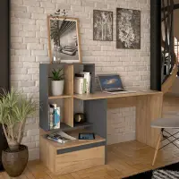 PC stůl, dub artisan/grafit, NEREO 2 NEW Kondela (foto 4)