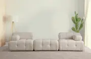 Pohovka trojmístná DOBLO 3 Seater ( L1-Pouffe-1R) – Krémová ASIRGROUP