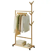 Pojízdný věšák, bambus, šířka 80cm, VIKIR TYP 2 Kondela