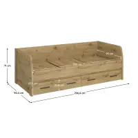 Postel 2S, 90x200, dub artisan, AIRON Kondela (foto 2)