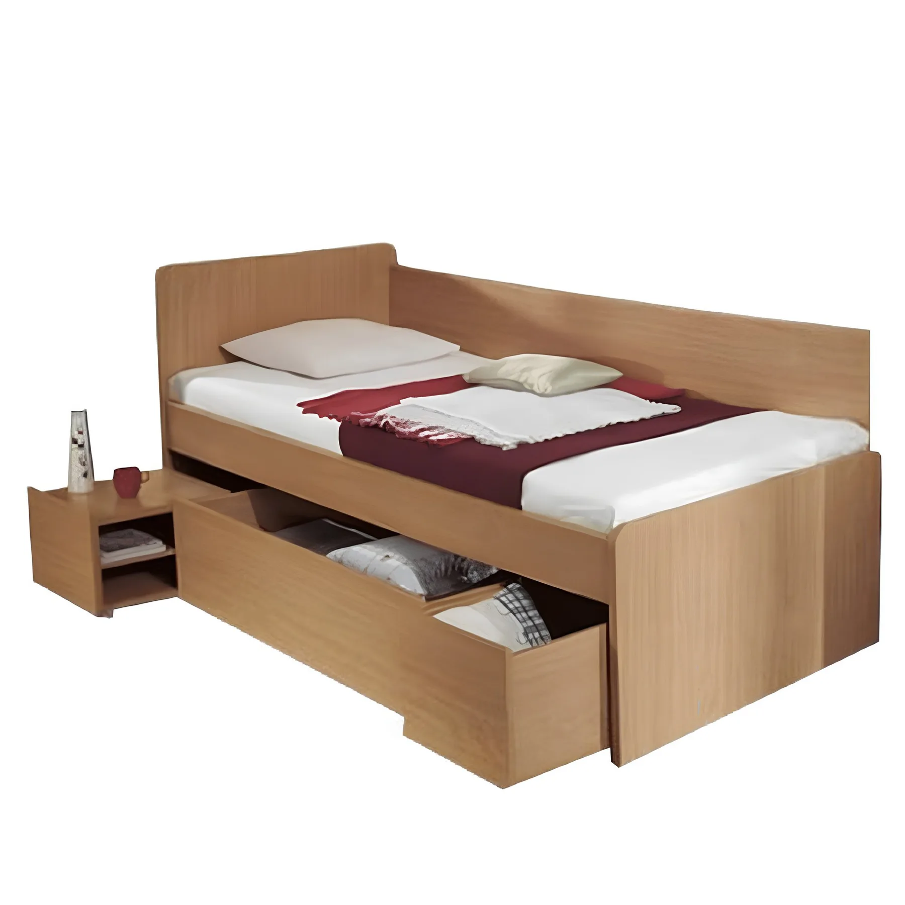 Postel s úložným prostorem, buk, 90x200, OTO Kondela