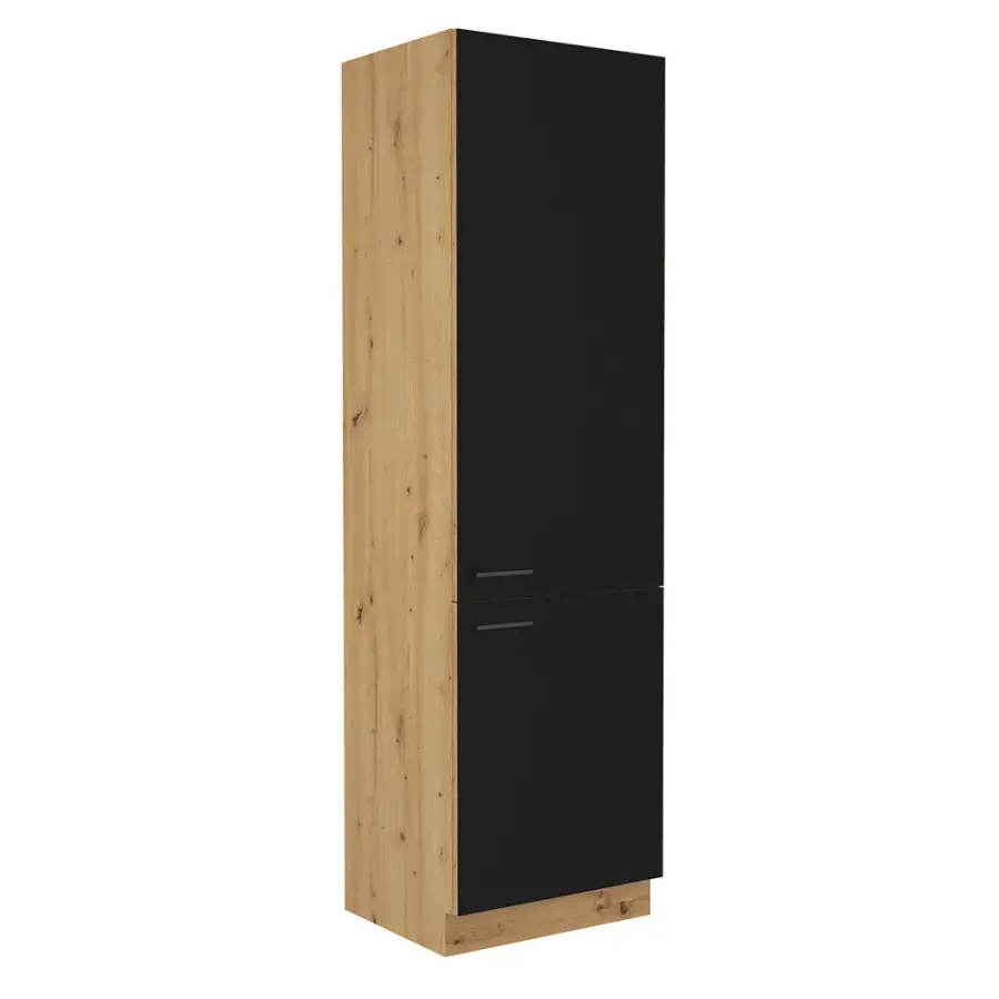 Potravinová skříňka, černý mat / dub artisan, Monro 60 DK-210 2F Kondela